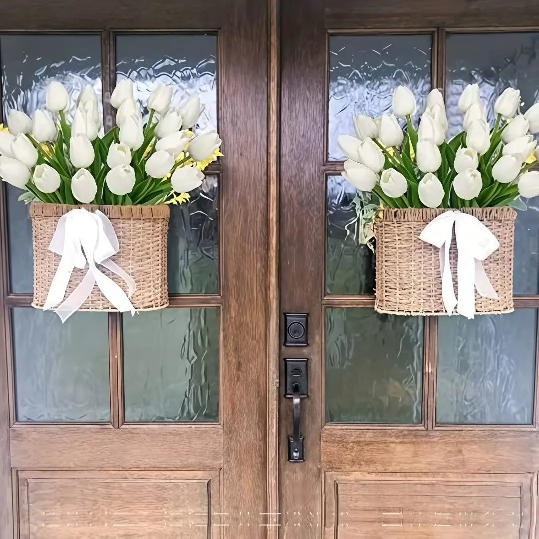20-Piece Realistic Artificial Tulip Bouquet, Touch-Realistic Plastic Flowers for Home and Room Decor, Ideal for St. Patrick's Day and Easter Celebrations