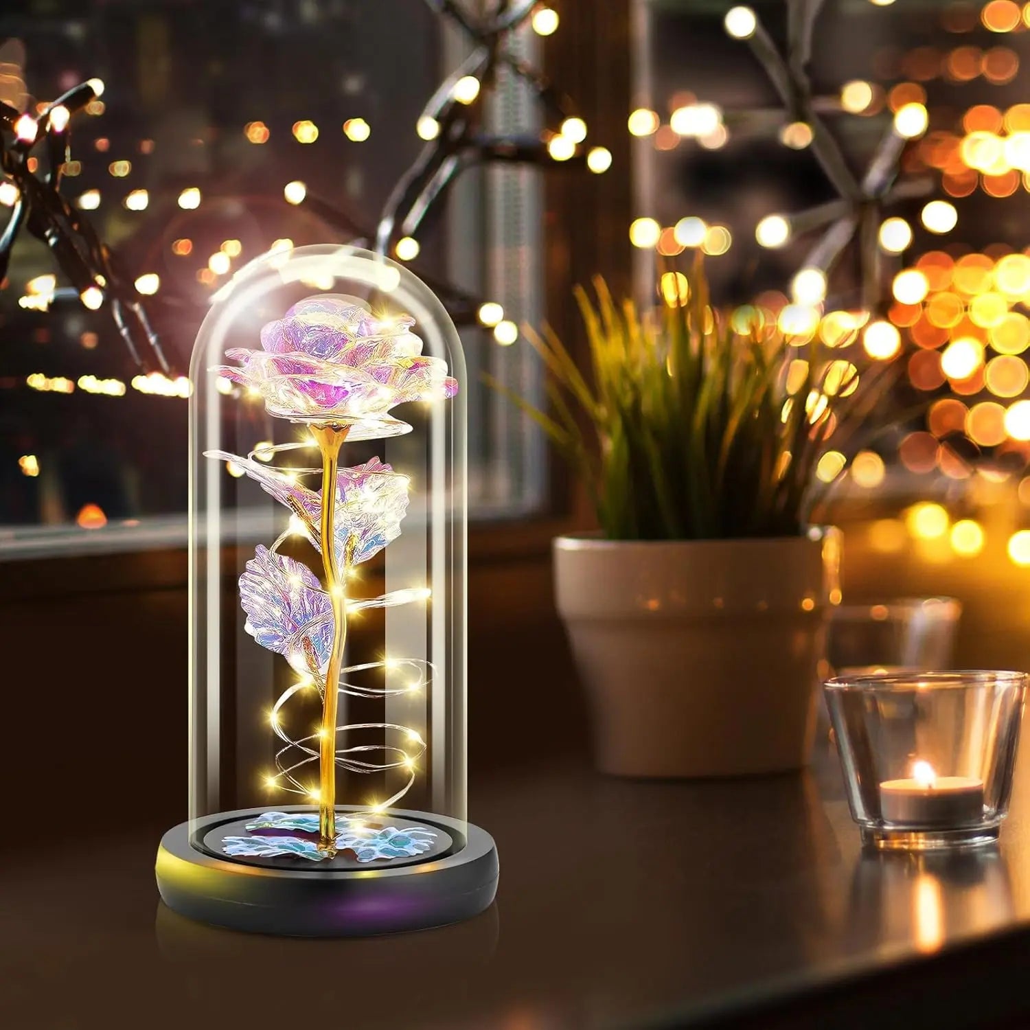 Elegant LED Everlasting Rose in Glass Dome - Timeless Gift for Mother's Day, Valentine's Day, Birthdays, and Anniversaries