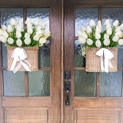 20-Piece Realistic Artificial Tulip Bouquet, Touch-Realistic Plastic Flowers for Home and Room Decor, Ideal for St. Patrick's Day and Easter Celebrations