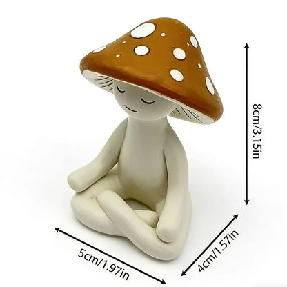 Meditation Mushrooms Decorative Figurine, Statue, Zen Meditation Mushroom Ornament, Relaxation and Peaceful Home Decoration