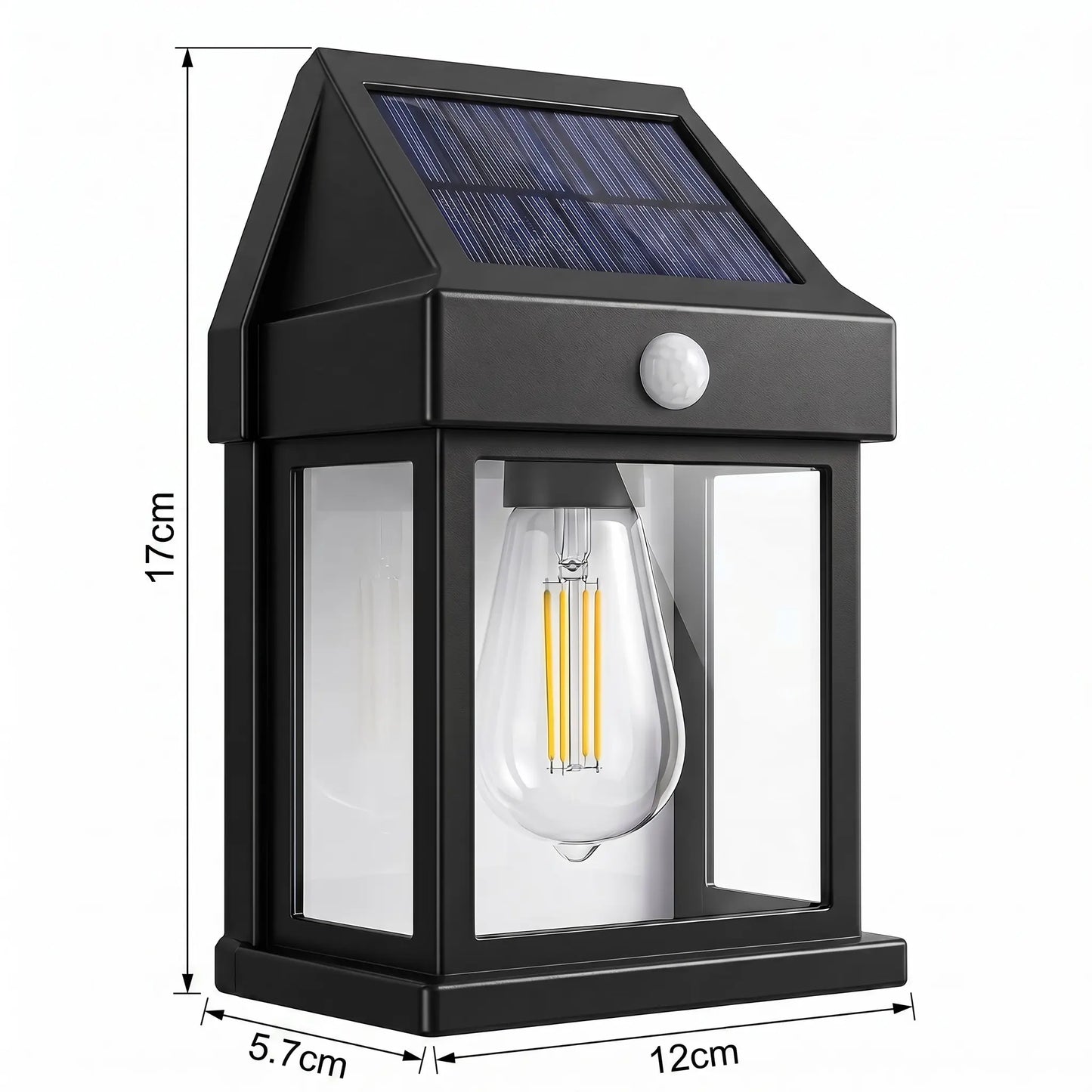 1/2/4PCS Solar Outdoor Wall Lights with Motion Sensor – IP65 Waterproof Garden Security Lighting, 3 Modes (Auto Dusk-To-Dawn), Wireless Decorative Lights for Patios, Villas, and Pathways (Modern Black Design)