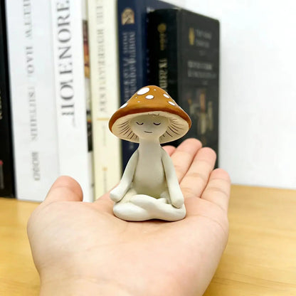 Meditation Mushrooms Decorative Figurine, Statue, Zen Meditation Mushroom Ornament, Relaxation and Peaceful Home Decoration