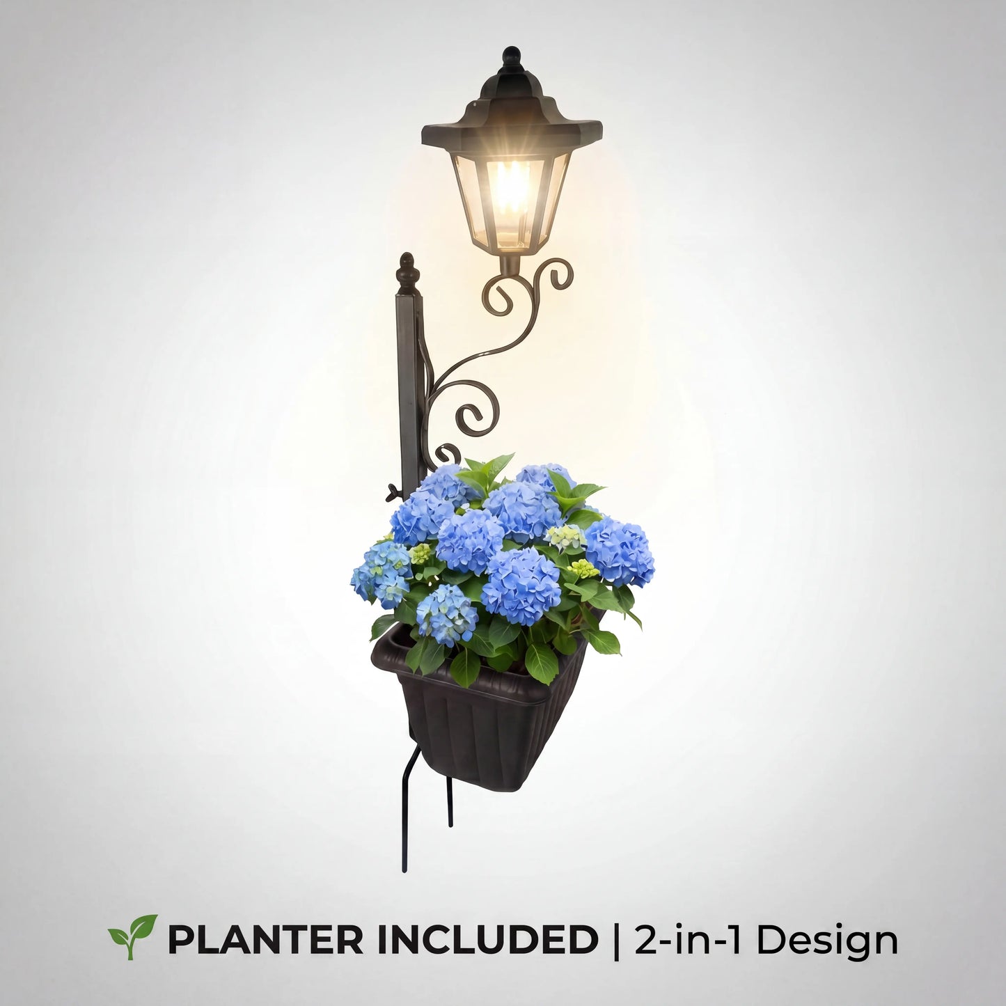 2 in 1 Solar Post Light with Planter ,Waterproof Decorative Lamp, Patio, Front/Back Door,Porch Roadside Decoration Outdoor Pathway, Yard Lawn Driveway Sidewalk Walkway Garden Decor Solarlight Gift
