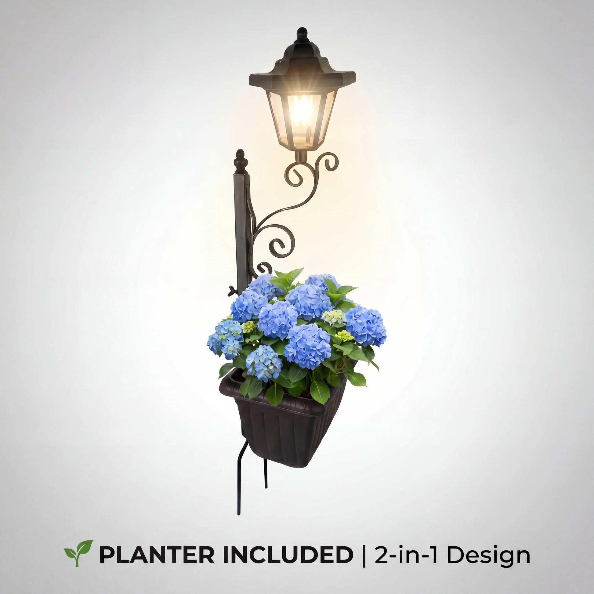 2 in 1 Solar Post Light with Planter ,Waterproof Decorative Lamp, Patio, Front/Back Door,Porch Roadside Decoration Outdoor Pathway, Yard Lawn Driveway Sidewalk Walkway Garden Decor Solarlight Gift