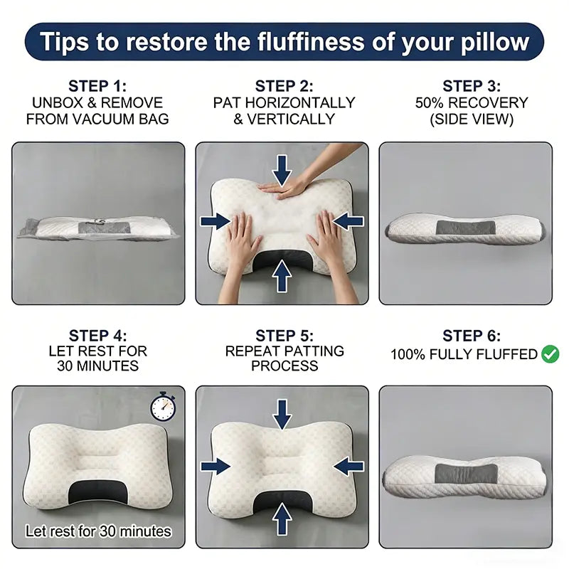 【Summer Deals】Ufist Cervical Pillow 2-Pack, Orthopedic Pillow for Side, Back, and Stomach Sleepers, Polyester Fiber Neck Support Pillow, Ergonomic Contour Sleeping Pillow Outdoorfun