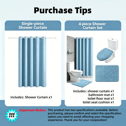 1/4Pcs Shower Curtain Set, Modern Decorative Bathroom Decor, No-Drill Hooks Included, Multifunctional Bath Divider, Gift for Friends & Family, Mother'S Day Gifts