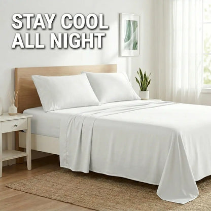 Emircey 3-Piece Bamboo Sheet Set (1 Fitted Sheet + 2 Pillowcases) – Luxurious, Breathable, Cooling Bedding for Home and Dorm Use, Perfect Gift for Any Occasion