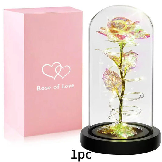 Elegant LED Everlasting Rose in Glass Dome - Timeless Gift for Mother's Day, Valentine's Day, Birthdays, and Anniversaries
