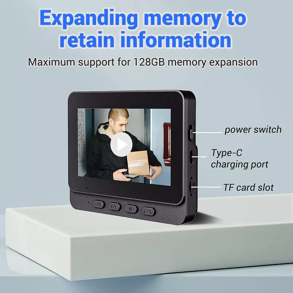 1080P Wireless Smart Video Doorbell Camera with IPS Screen and 2.4G Intercom System