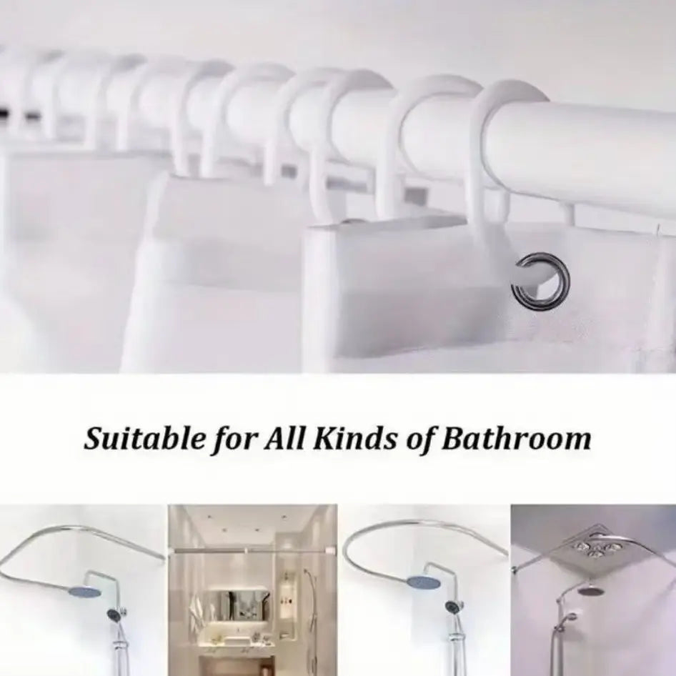 1/4Pcs Shower Curtain Set, Modern Decorative Bathroom Decor, No-Drill Hooks Included, Multifunctional Bath Divider, Gift for Friends & Family, Mother'S Day Gifts