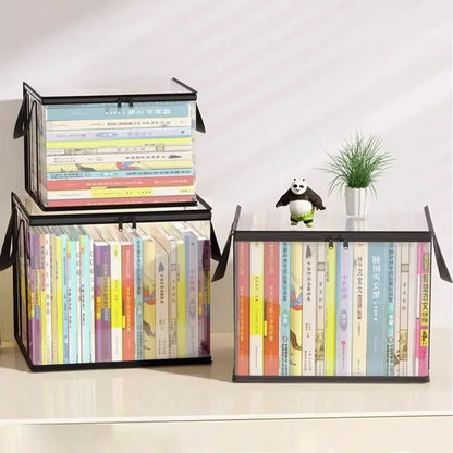 Transparent Plastic Storage Box Set (1 Piece), Large Capacity Book and Clothing Organizer, Space Saving Home and Office Design