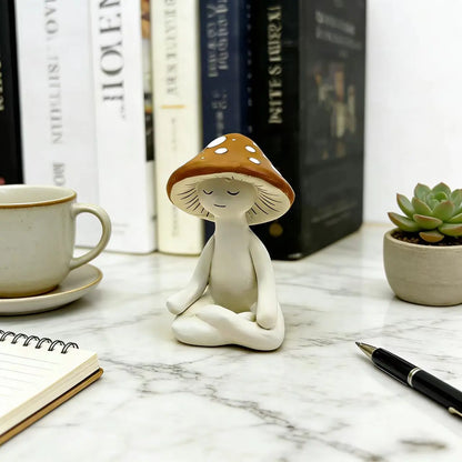 Meditation Mushrooms Decorative Figurine, Statue, Zen Meditation Mushroom Ornament, Relaxation and Peaceful Home Decoration