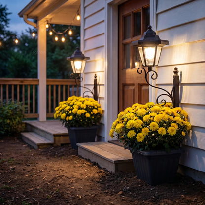 2 in 1 Solar Post Light with Planter ,Waterproof Decorative Lamp, Patio, Front/Back Door,Porch Roadside Decoration Outdoor Pathway, Yard Lawn Driveway Sidewalk Walkway Garden Decor Solarlight Gift