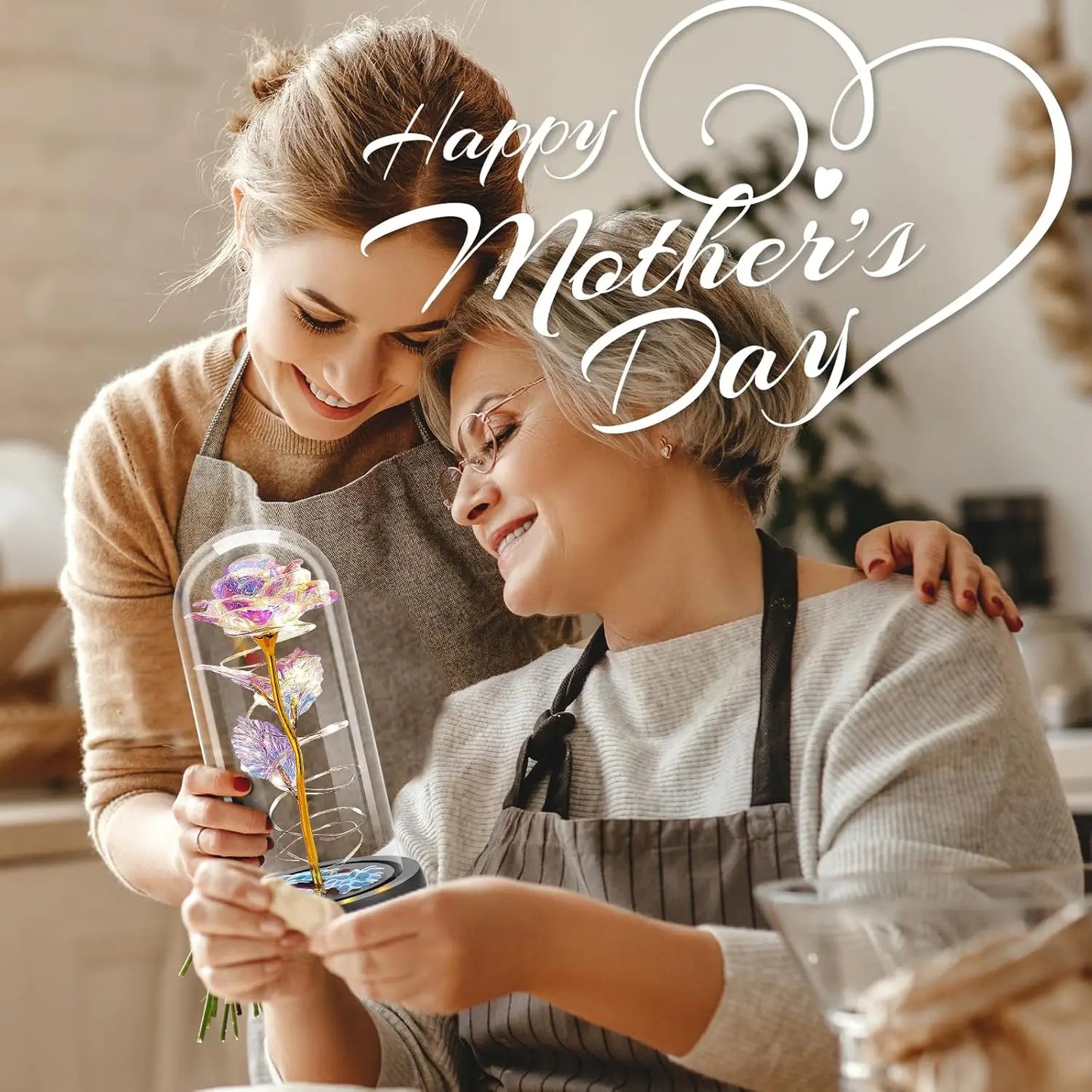 Elegant LED Everlasting Rose in Glass Dome - Timeless Gift for Mother's Day, Valentine's Day, Birthdays, and Anniversaries