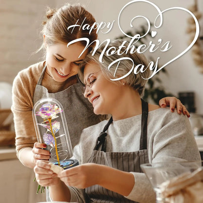 Elegant LED Everlasting Rose in Glass Dome - Timeless Gift for Mother's Day, Valentine's Day, Birthdays, and Anniversaries