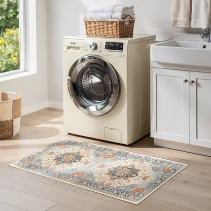 Summervibes BESTSWEETIE 2Pcs Kitchen Runner Rug Large Boho Area Rug Set Geometric Farmhouse Mat Non Slip Washable Mat for Kitchen Living Room Entryway Laundry Room