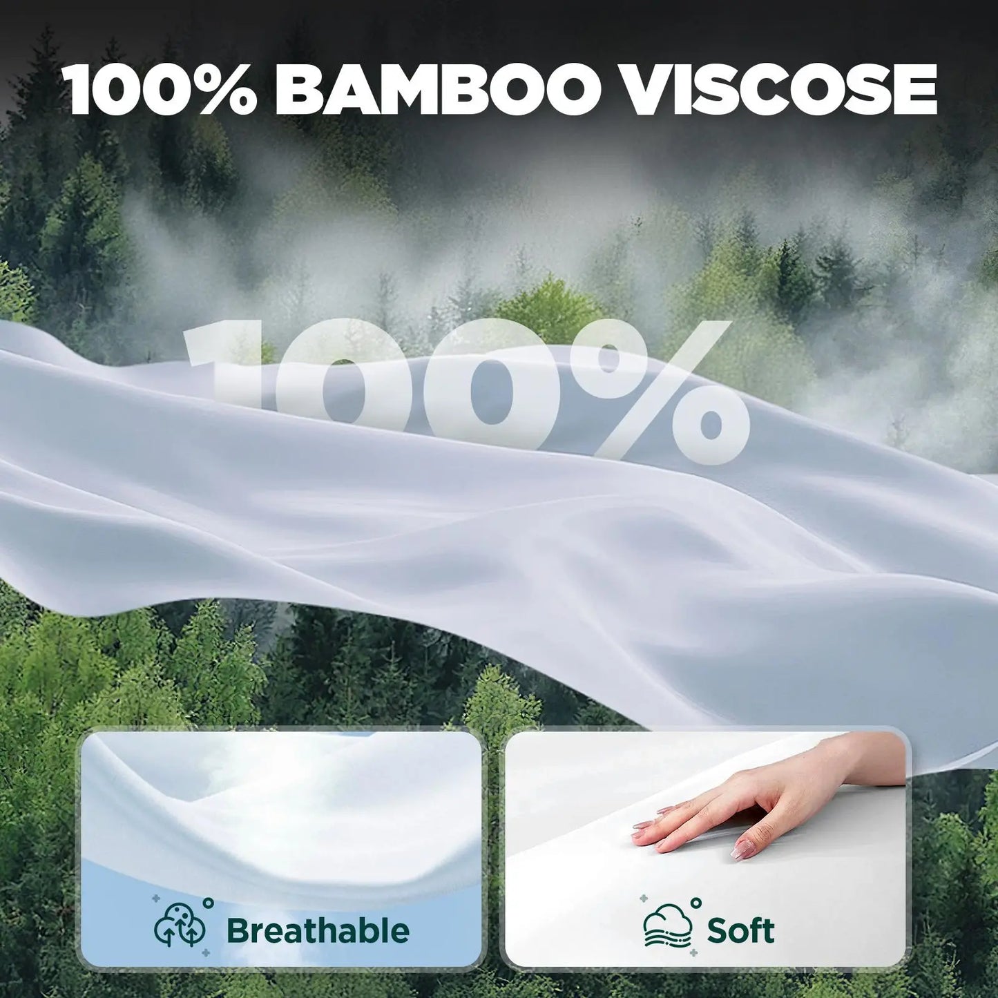 Emircey 3-Piece Bamboo Sheet Set (1 Fitted Sheet + 2 Pillowcases) – Luxurious, Breathable, Cooling Bedding for Home and Dorm Use, Perfect Gift for Any Occasion
