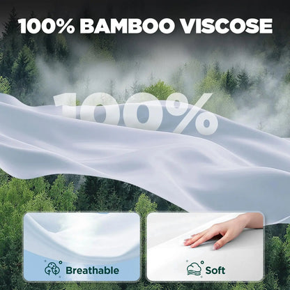 Emircey 3-Piece Bamboo Sheet Set (1 Fitted Sheet + 2 Pillowcases) – Luxurious, Breathable, Cooling Bedding for Home and Dorm Use, Perfect Gift for Any Occasion