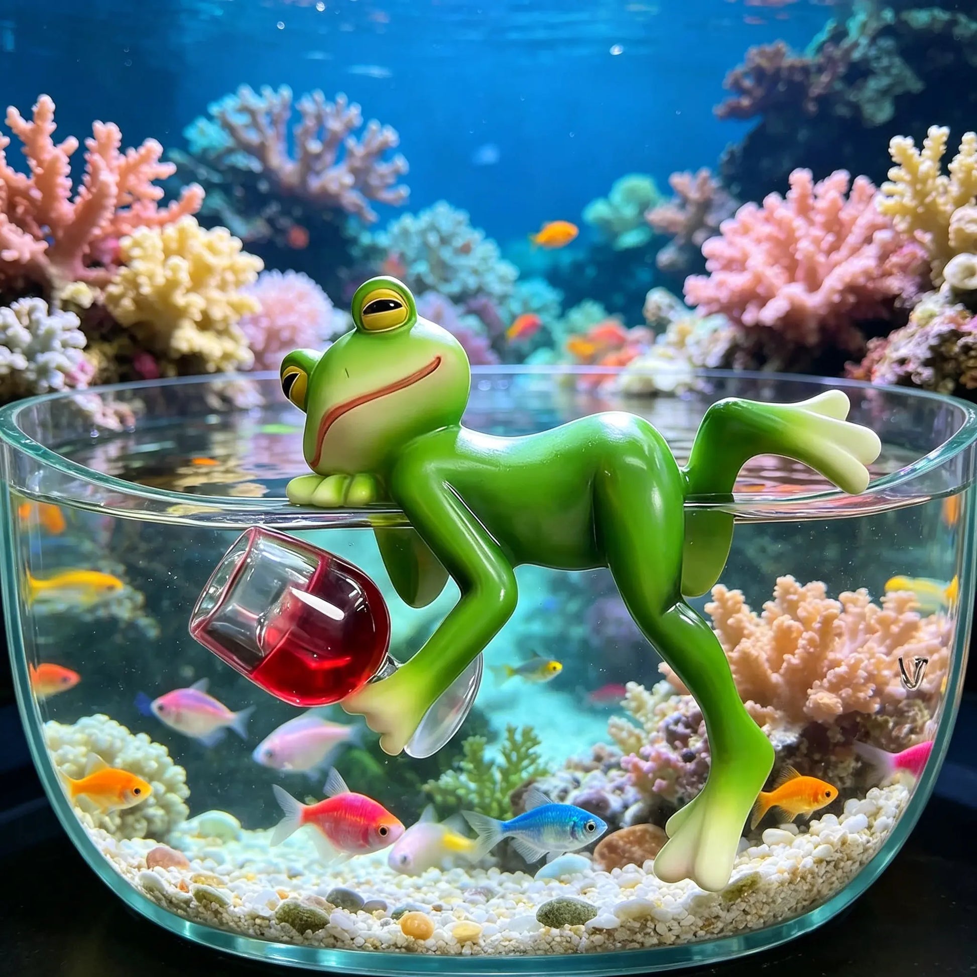 Funny Frog Garden Decor Adorable Lawn Ornament for Yard & Garden Perfect Outdoor Gift for Women Who Love Plants Durable Weather Resistant Flower Pot Figurine,Summervibes