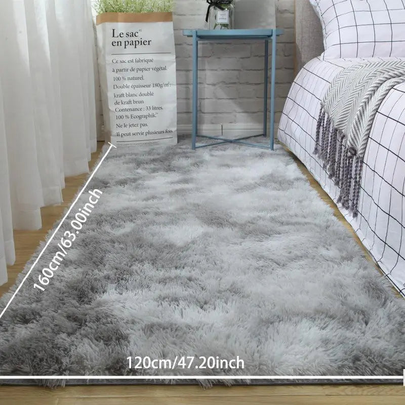 Modern Long Shag Rug, Fluffy Area Rug, Polyester Fiber Rectangular Carpet for Living Room & Bedroom, Home Use, Multiple Sizes Available #GLOBAL PICKS