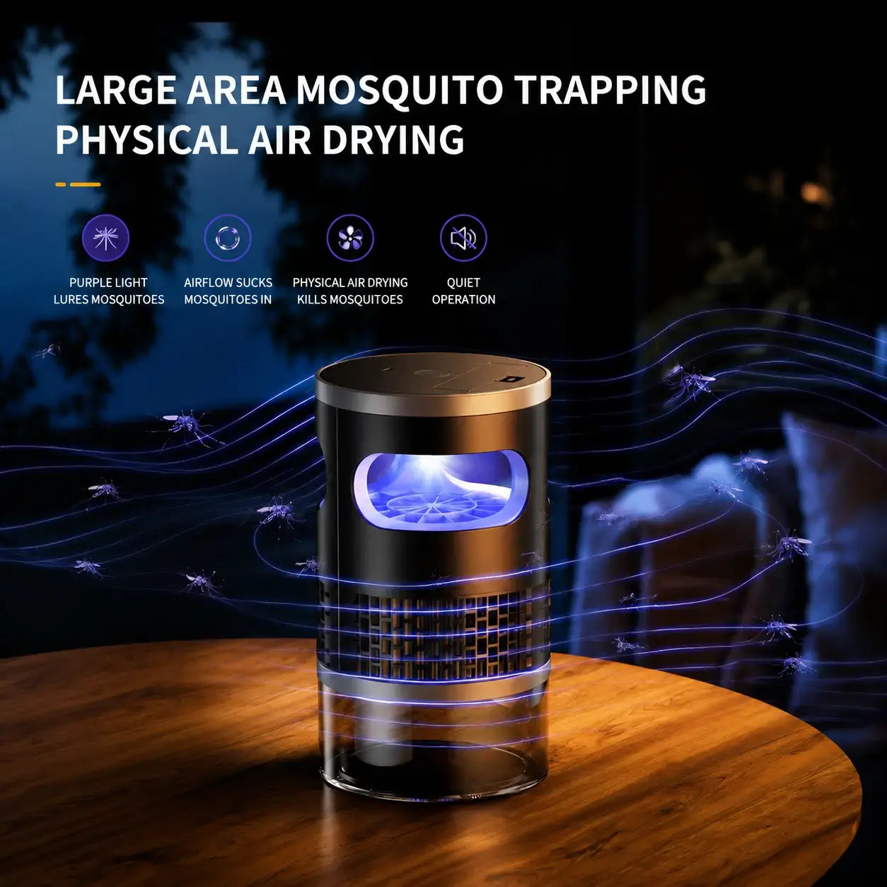 Indoor Insect Trap - Advanced Suction and UV Light Technology for Mosquitoes, Fruit Flies, Gnats, and Moths - Silent Non-Zapper Solution for Home Use