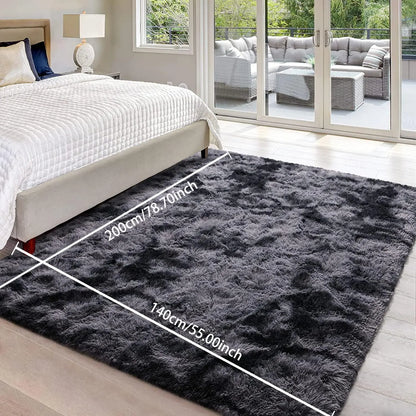 Modern Long Shag Rug, Fluffy Area Rug, Polyester Fiber Rectangular Carpet for Living Room & Bedroom, Home Use, Multiple Sizes Available #GLOBAL PICKS
