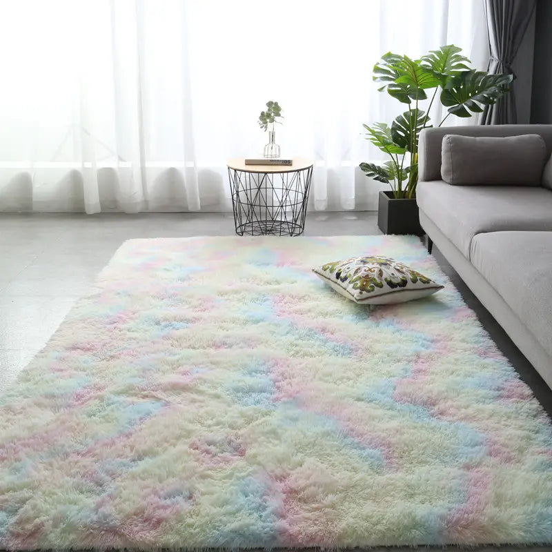 Modern Long Shag Rug, Fluffy Area Rug, Polyester Fiber Rectangular Carpet for Living Room & Bedroom, Home Use, Multiple Sizes Available #GLOBAL PICKS