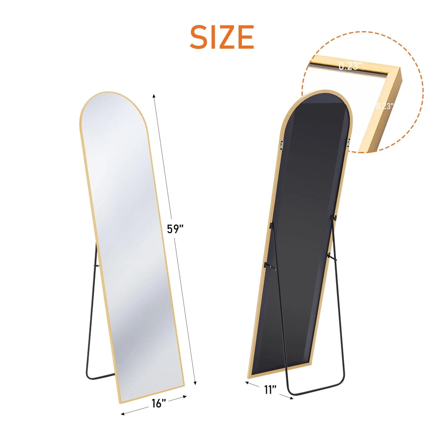 CONCETTA 59"x16" Arched Full-Length Floor Mirror