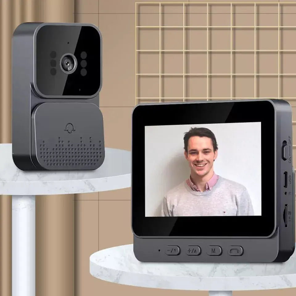1080P Wireless Smart Video Doorbell Camera with IPS Screen and 2.4G Intercom System