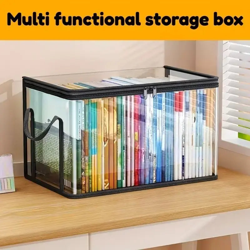 【 Free Shipping 】Large Clear Thick Plastic Storage Box with Hinged Lid, Heavy-Duty Durable High Capacity Organizer, Perfect for Home, Camping, Travel, Attic and Moving