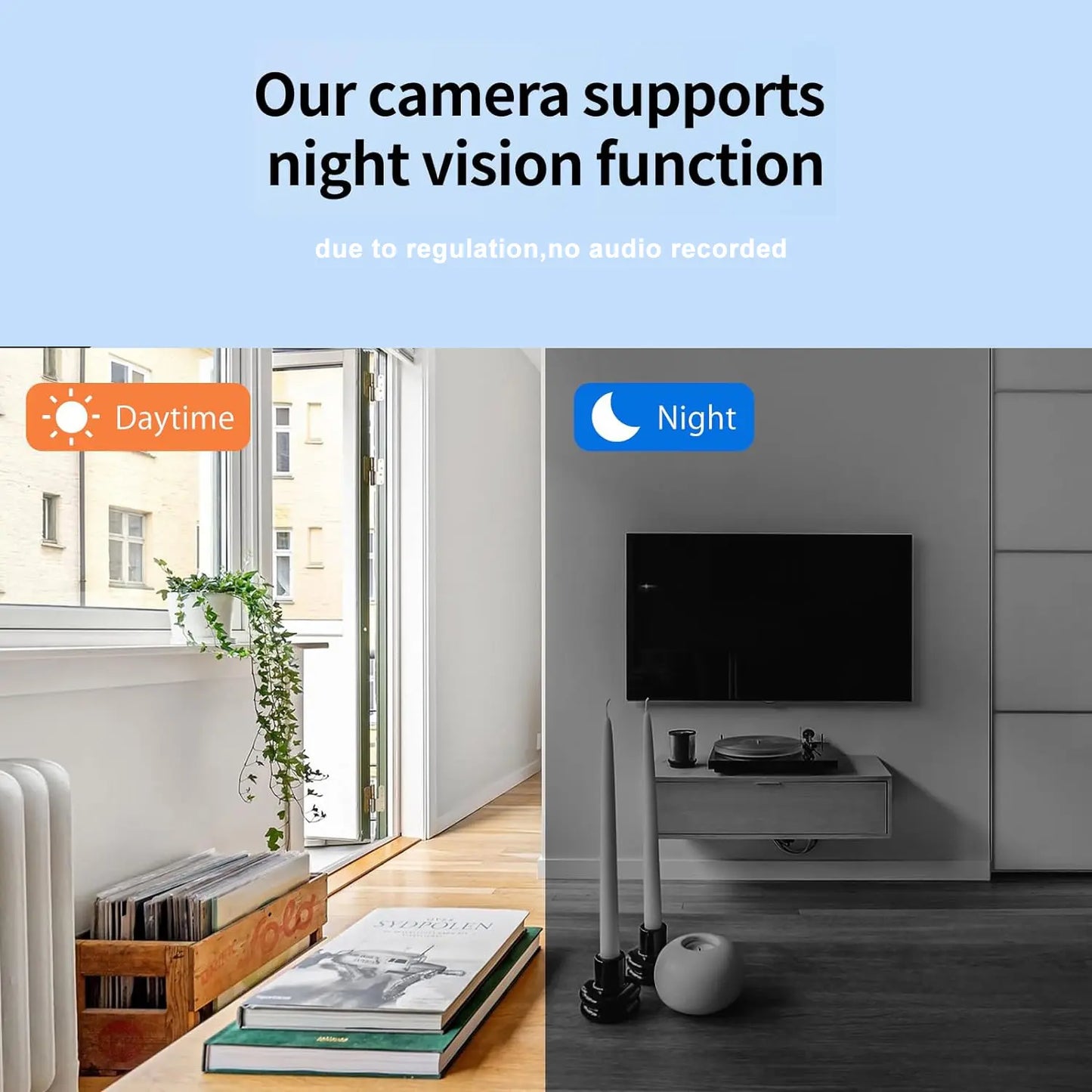 4K Wireless Indoor Security Camera Clock with Night Vision and Motion Detection