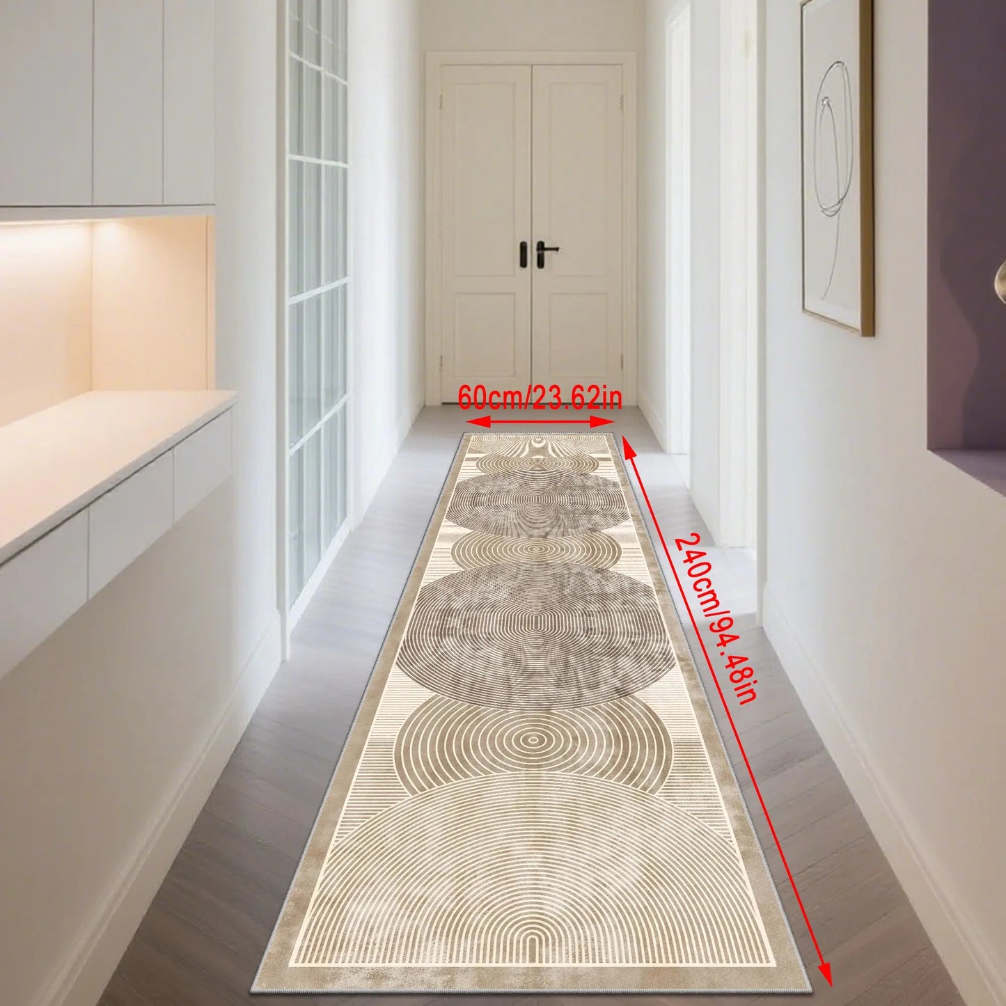 Nordic Style Long Runner Rug, Easy Clean Hallway Kitchen Mat, Soft Comfortable Bedroom Bedside Carpet, Ideal for Laundry Room Home Decor