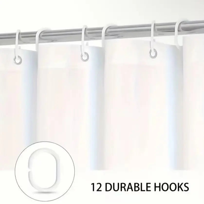 1/4Pcs Shower Curtain Set, Modern Decorative Bathroom Decor, No-Drill Hooks Included, Multifunctional Bath Divider, Gift for Friends & Family, Mother'S Day Gifts