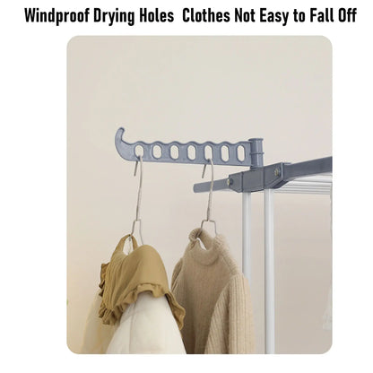 Oversized 4 Tier Clothes Drying Rack 66.93In High Foldable Stainless Steel Laundry Drying Rack with 4 Castors 24 Pillars 14 Hooks for Bed Linen Rolling Organizer
