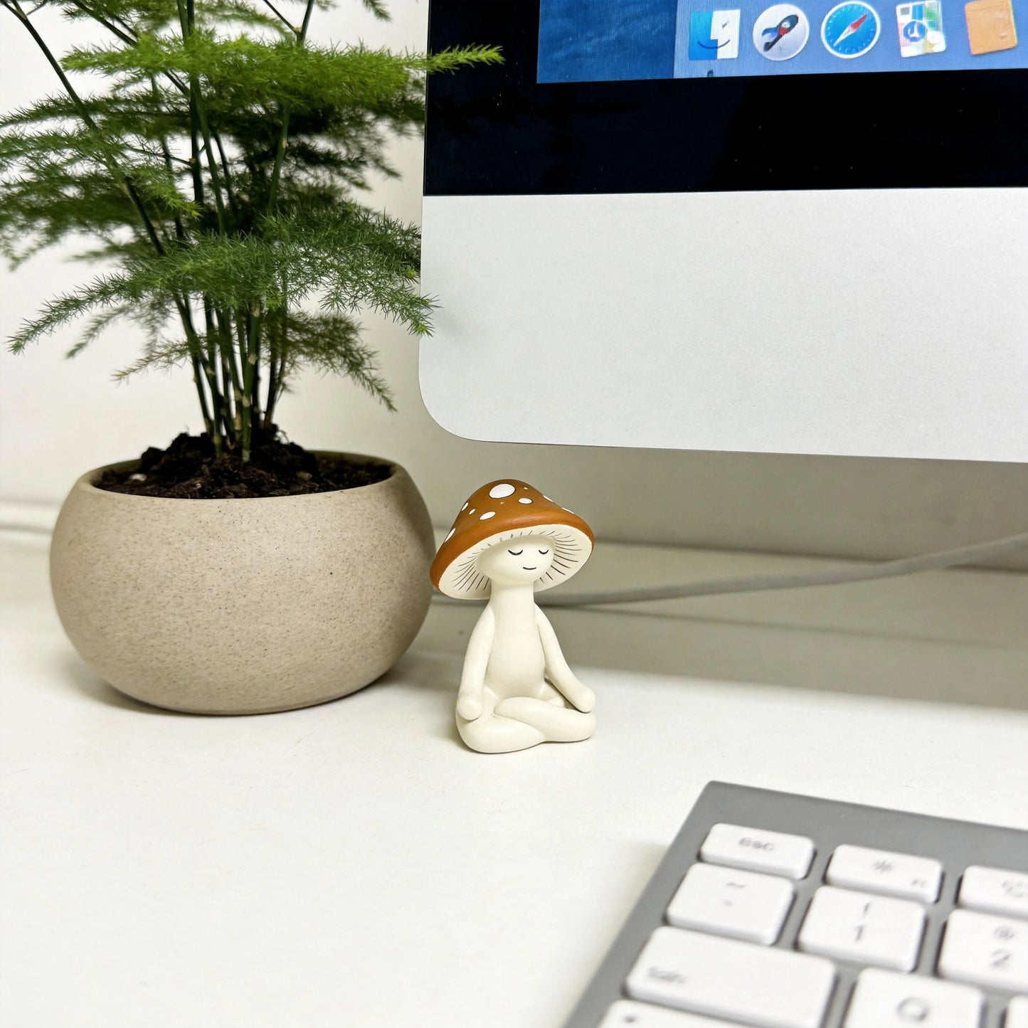 Meditation Mushrooms Decorative Figurine, Statue, Zen Meditation Mushroom Ornament, Relaxation and Peaceful Home Decoration