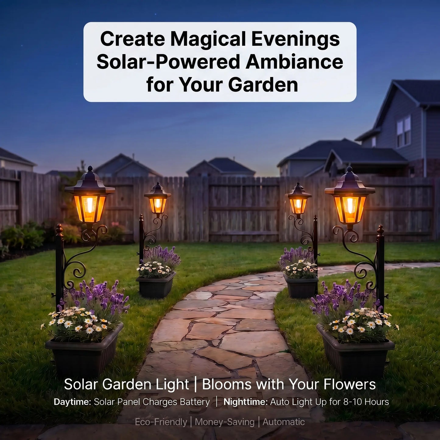 2 in 1 Solar Post Light with Planter ,Waterproof Decorative Lamp, Patio, Front/Back Door,Porch Roadside Decoration Outdoor Pathway, Yard Lawn Driveway Sidewalk Walkway Garden Decor Solarlight Gift