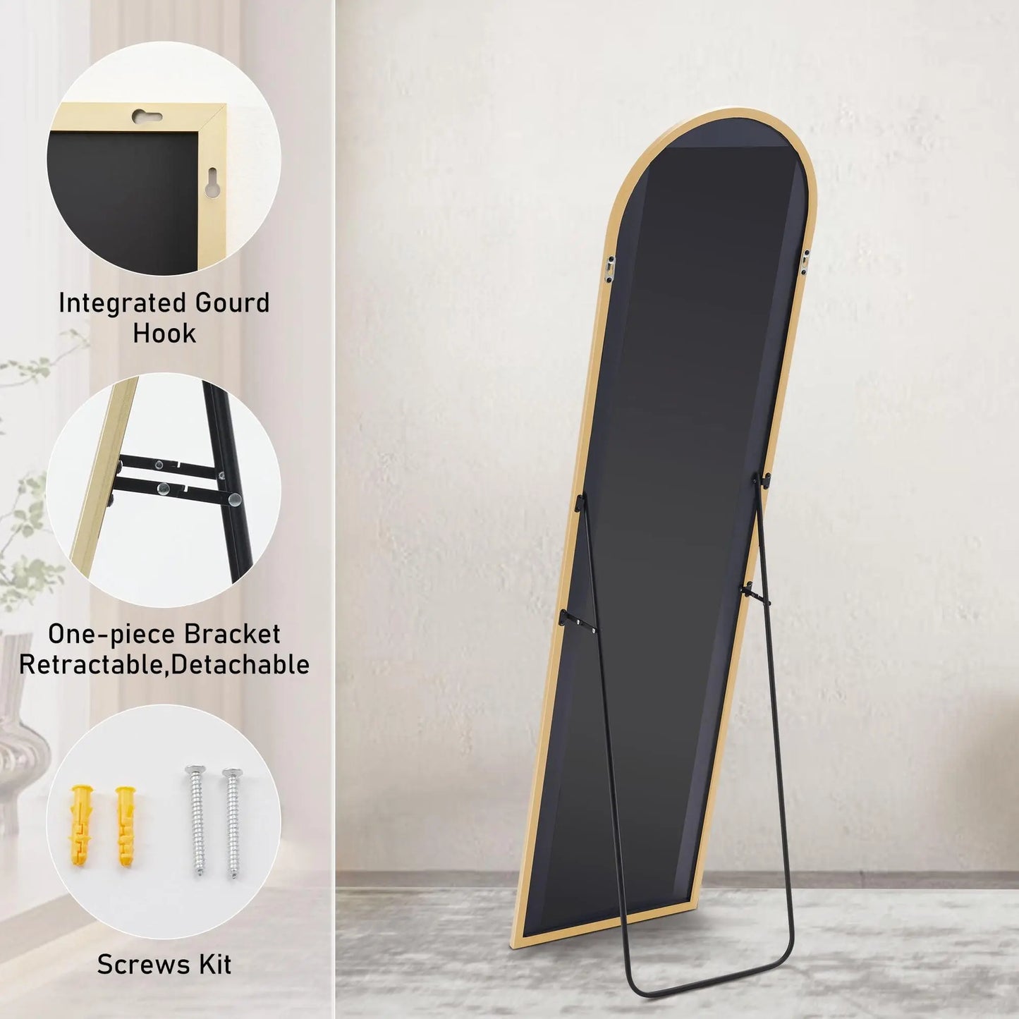 CONCETTA 59"x16" Arched Full-Length Floor Mirror
