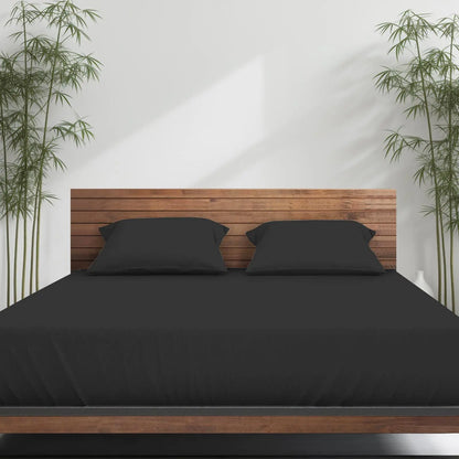 Emircey 3-Piece Bamboo Sheet Set (1 Fitted Sheet + 2 Pillowcases) – Luxurious, Breathable, Cooling Bedding for Home and Dorm Use, Perfect Gift for Any Occasion