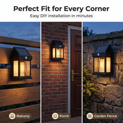 1/2/4PCS Solar Outdoor Wall Lights with Motion Sensor – IP65 Waterproof Garden Security Lighting, 3 Modes (Auto Dusk-To-Dawn), Wireless Decorative Lights for Patios, Villas, and Pathways (Modern Black Design)