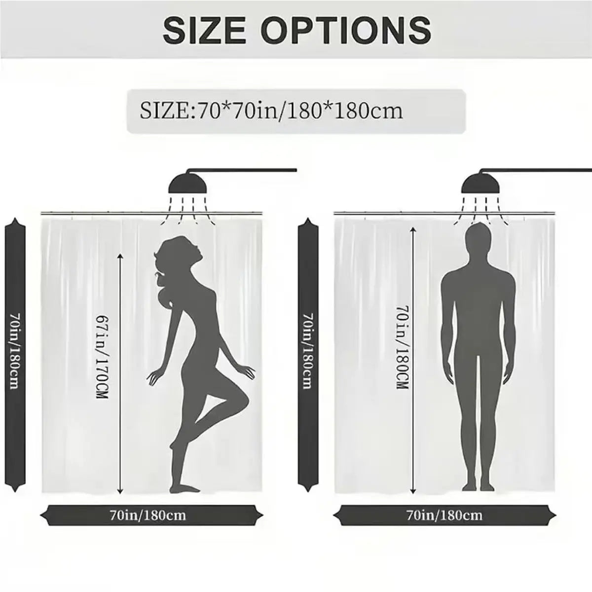 1/4Pcs Shower Curtain Set, Modern Decorative Bathroom Decor, No-Drill Hooks Included, Multifunctional Bath Divider, Gift for Friends & Family, Mother'S Day Gifts