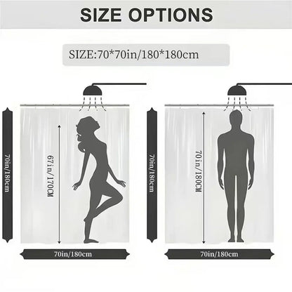 1/4Pcs Shower Curtain Set, Modern Decorative Bathroom Decor, No-Drill Hooks Included, Multifunctional Bath Divider, Gift for Friends & Family, Mother'S Day Gifts