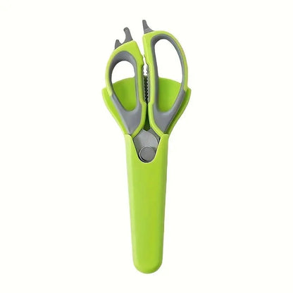 7-In-1 Multifunctional Kitchen Scissors - Detachable Stainless Steel Blade Shears with Magnetic Holder, Ergonomic Handles, Compact Storage, Cutting for Meat & Poultry, Pastel Pink, Light Blue