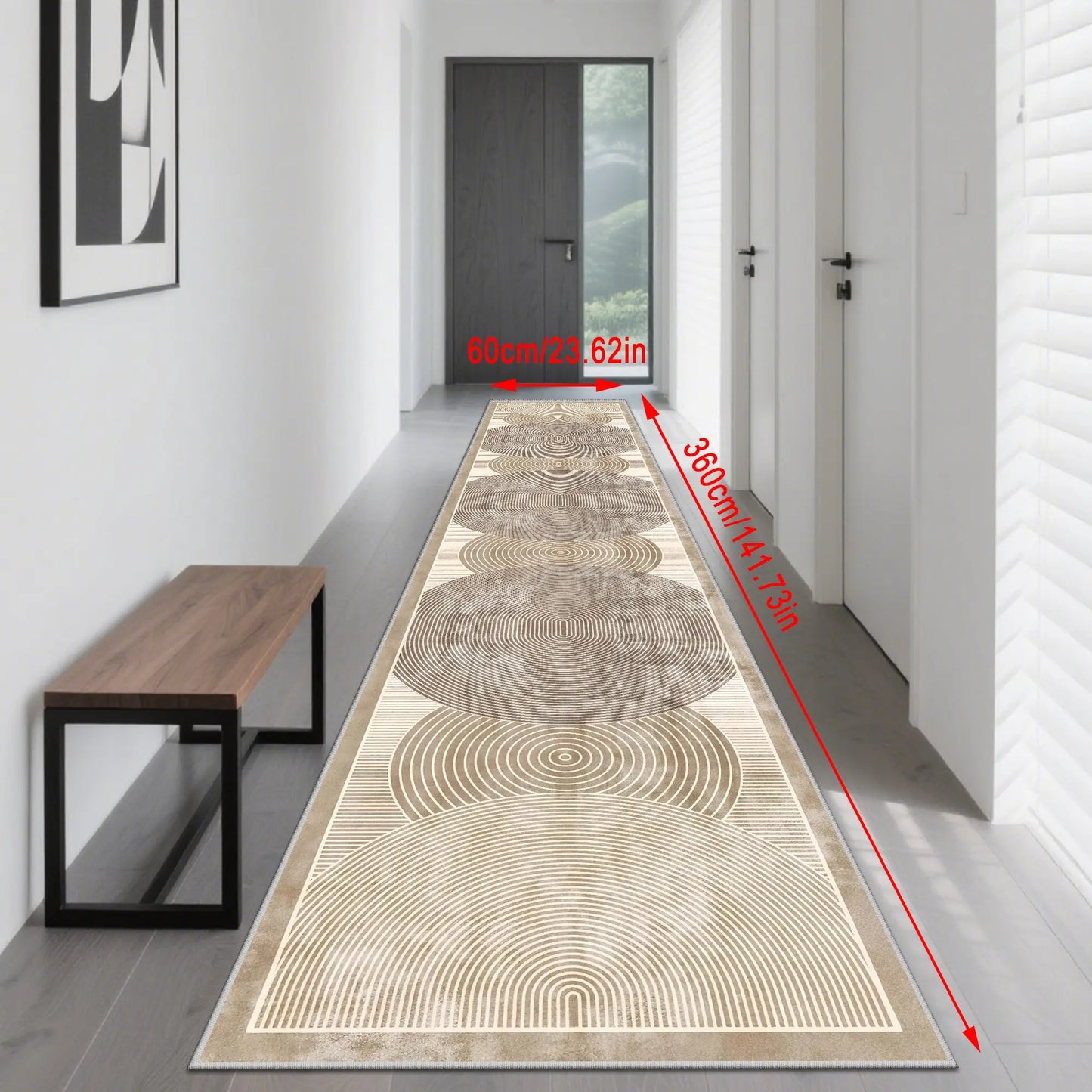 Nordic Style Long Runner Rug, Easy Clean Hallway Kitchen Mat, Soft Comfortable Bedroom Bedside Carpet, Ideal for Laundry Room Home Decor