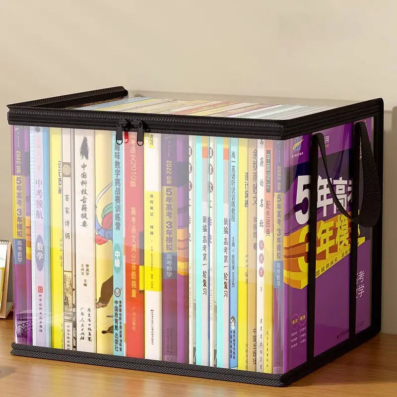 Transparent Plastic Storage Box Set (1 Piece), Large Capacity Book and Clothing Organizer, Space Saving Home and Office Design