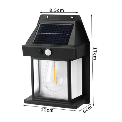1/2/4PCS Solar Outdoor Wall Lights with Motion Sensor – IP65 Waterproof Garden Security Lighting, 3 Modes (Auto Dusk-To-Dawn), Wireless Decorative Lights for Patios, Villas, and Pathways (Modern Black Design)