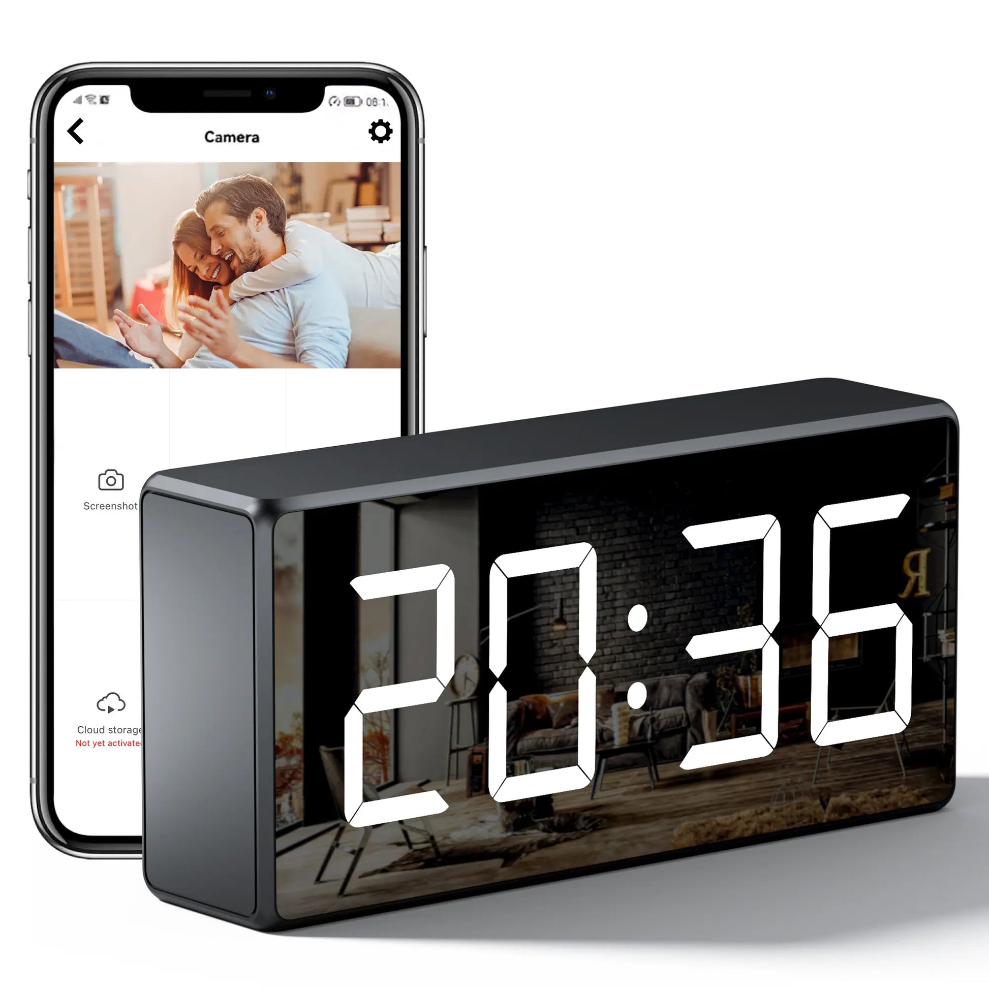 4K Wireless Indoor Security Camera Clock with Night Vision and Motion Detection