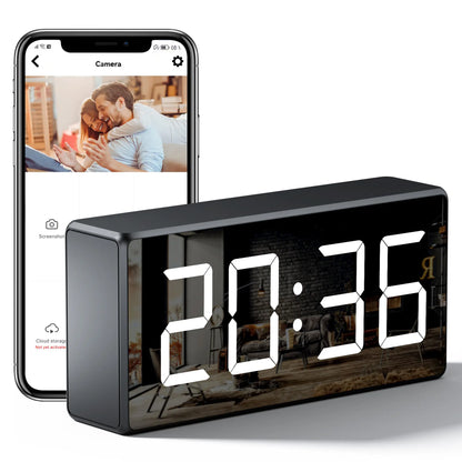4K Wireless Indoor Security Camera Clock with Night Vision and Motion Detection