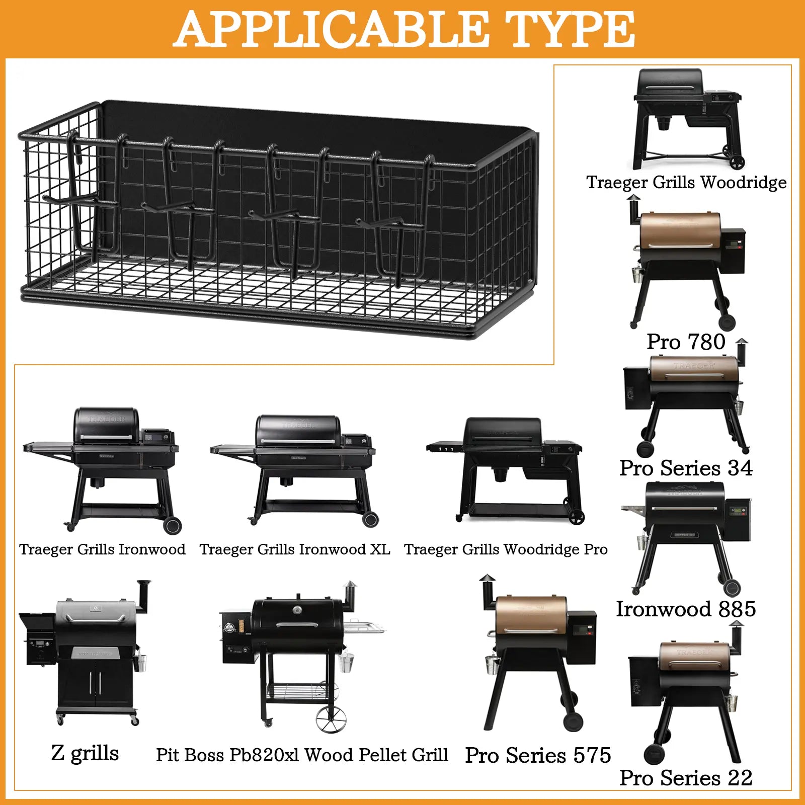 Magnetic Storage Bins & Paper Towel Holder for Traeger Smoker Grills Ironwood 885 Pro Series 34 22 D2 575 780 650 Z-Grills Pit Boss Utensils