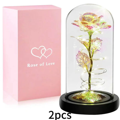 Elegant LED Everlasting Rose in Glass Dome - Timeless Gift for Mother's Day, Valentine's Day, Birthdays, and Anniversaries