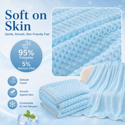 Summer Cooling Blanket for Hot Sleepers - Lightweight, Breathable, and Machine Washable Soft Plush Blanket for Bed, Sofa, Office, and Camping – Ideal for Summer Bedding Gifts and Multi-Scene Use